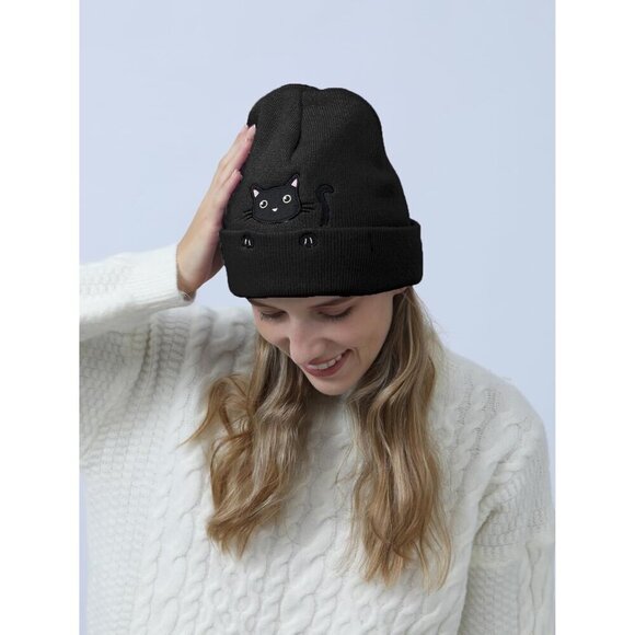 Women’s Knit Cat Beanie Hat Cozy Winter Accessories for Women Girls